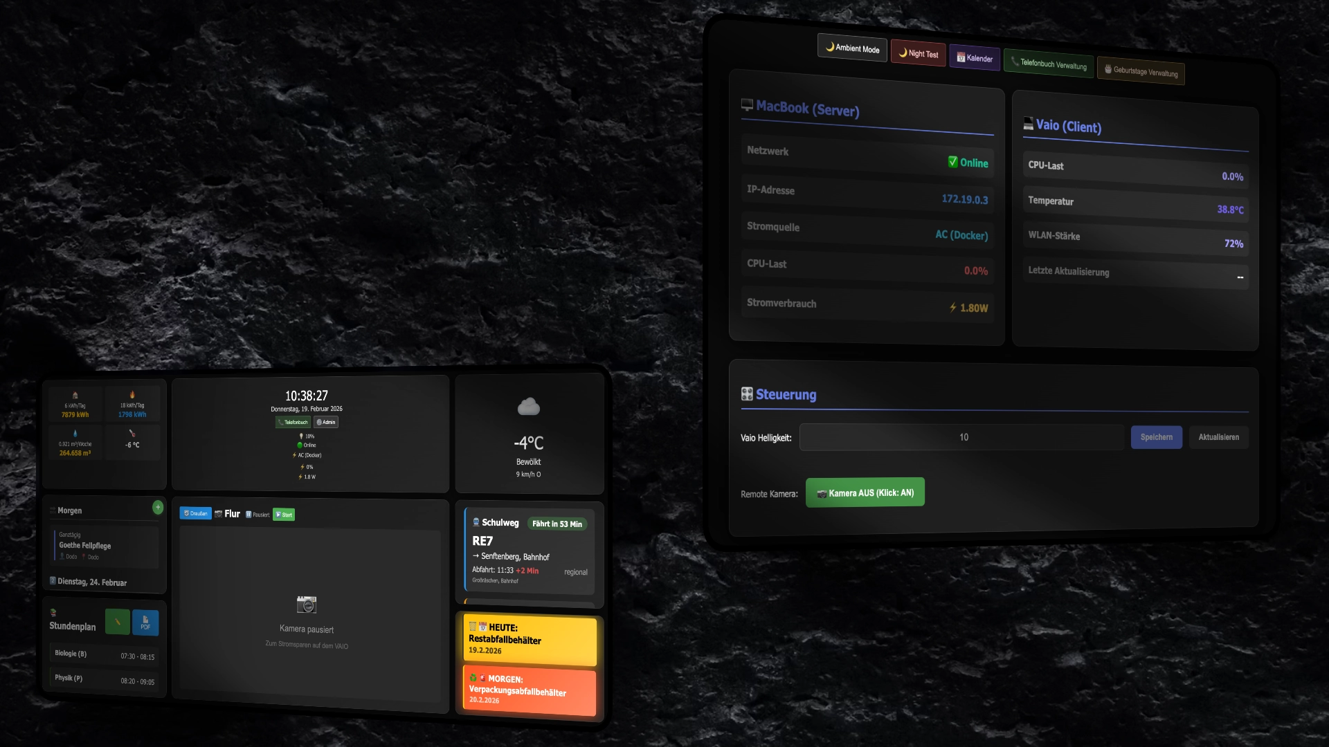 Doreen Obendorf Smart Home Dashboard Kalender Fahrplan Python API Integration