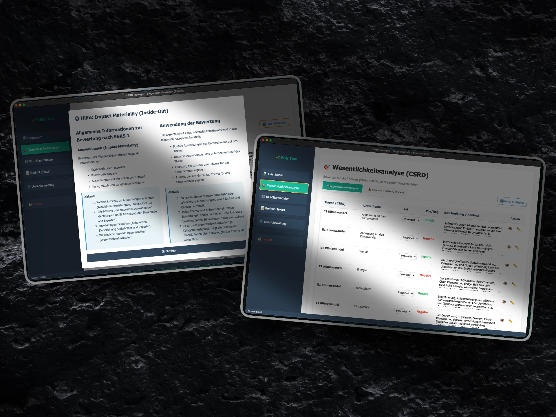 CSRD ESRS Manager doppelte Wesentlichkeitsanalyse