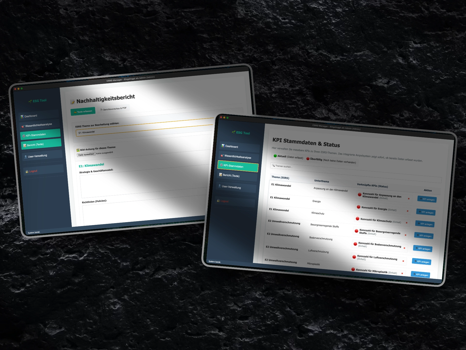 CSRD ESRS Manager Berichtsstatus