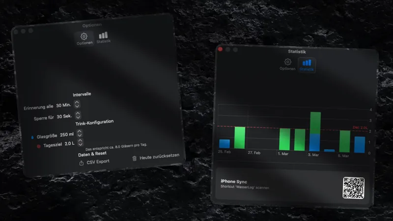 Doreen Obendorf HydrationFreeze MacOS App Dashboard Swift Charts 14 Tage